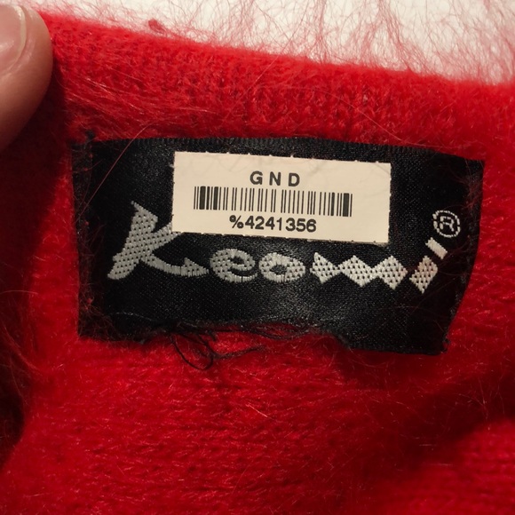 Keomi angora blend red sweater size large - Picture 8 of 9